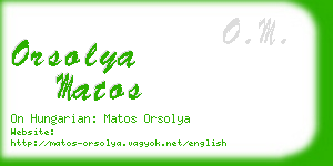 orsolya matos business card